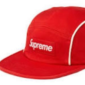 Supreme Pique Piping Camp Cap Red
